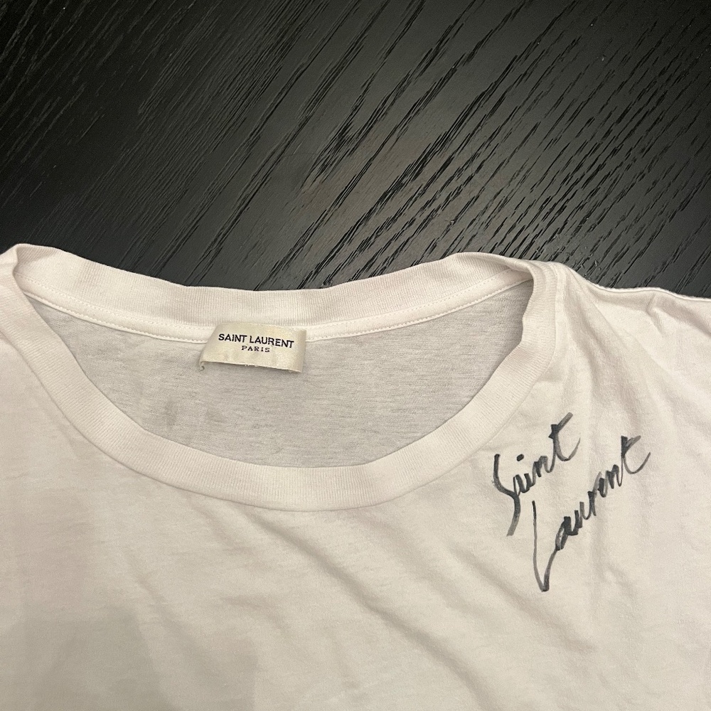 Mens Saint Laurent Signature Logo Script Tee